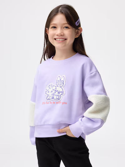 GU 키즈 티셔츠 일본 지유 맨투맨 포켓피스 센터 캐릭터 디자인 358552