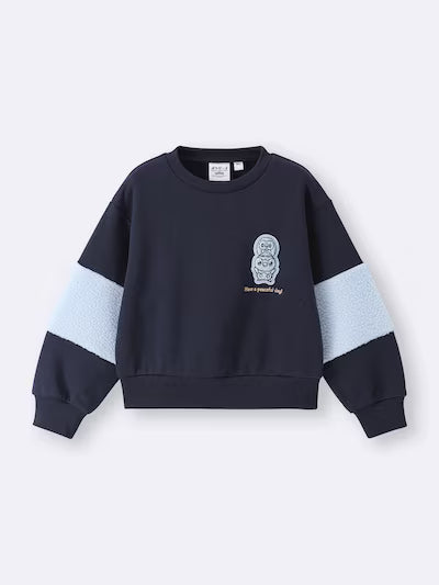 GU 키즈 티셔츠 일본 지유 맨투맨 포켓피스 긴팔티 슬리브 보아 358552