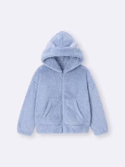 GU 키즈 티셔츠 일본 지유 후드집업 마시멜로필 후드티 고양이 디자인 358565