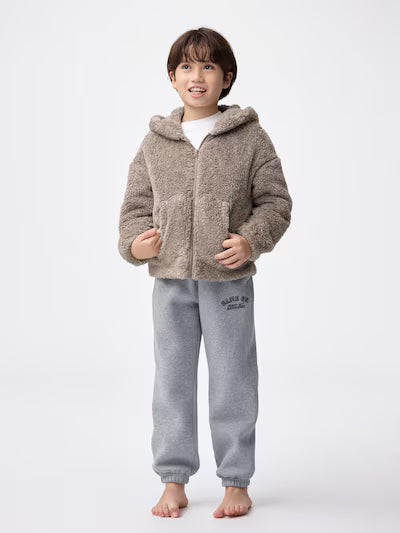 GU 키즈 티셔츠 일본 지유 후드집업 마시멜로필 후드티 베어 디자인 358566