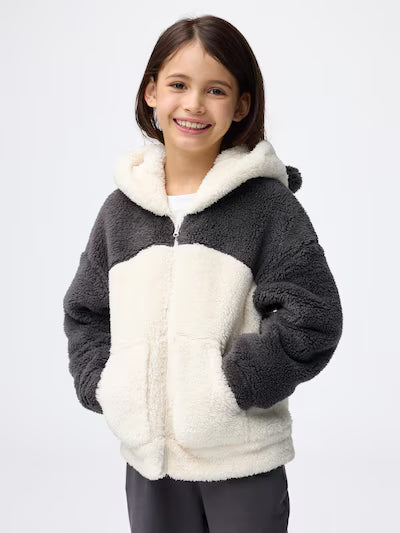 GU 키즈 티셔츠 일본 지유 후드집업 마시멜로필 후드티 팬더 디자인 358567