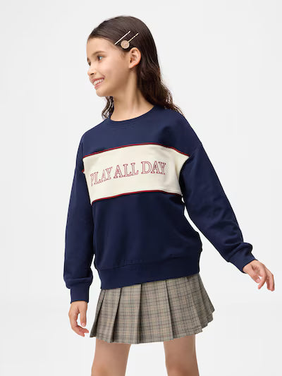 GU 키즈 티셔츠 일본 지유 맨투맨 플레이 올데이 코튼 긴팔티 2컬러 360183