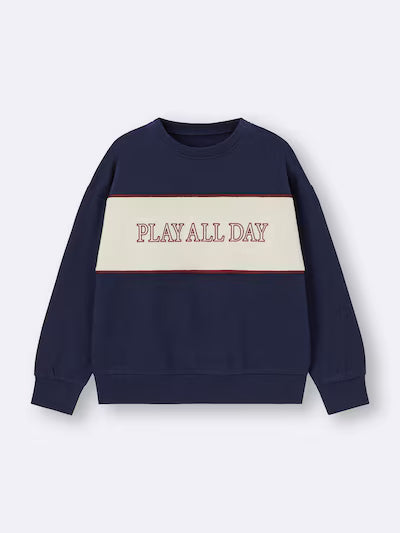 GU 키즈 티셔츠 일본 지유 맨투맨 플레이 올데이 코튼 긴팔티 2컬러 360183