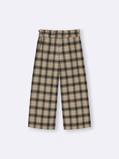 GU 키즈 바지 일본 지유 걸스 기모 와이드 팬츠 체크무늬 디자인 358589 2컬러