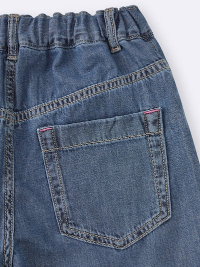 지유 바지 일본 GU 걸스 라이트 데님 배럴 레그 청바지 4컬러 358827