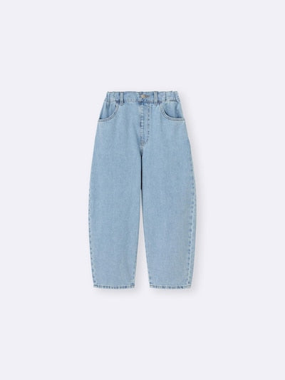 지유 바지 일본 GU 걸스 라이트 데님 배럴 레그 청바지 4컬러 358827