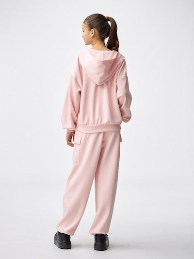 지유 키즈 바지 일본 GU 걸스 퍼프 스웨트 카고 배럴 레그 팬츠 3컬러 359381