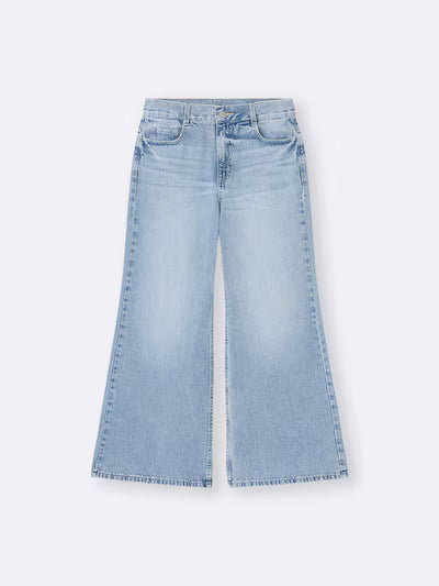 GU 키즈 바지 일본 지유 청바지 걸스 릴렉스 와이드 플레어 359938 3컬러