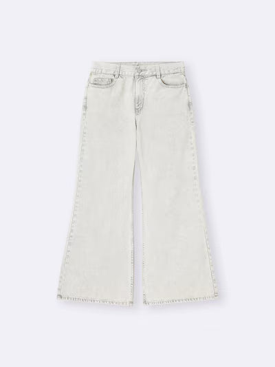 GU 키즈 바지 일본 지유 청바지 걸스 릴렉스 와이드 플레어 359938 3컬러