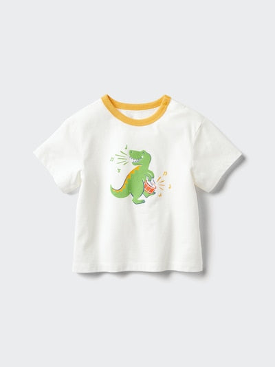 유니클로 키즈 티셔츠 일본 UNIQLO 반팔티 공룡 디자인 에어리즘 2컬러