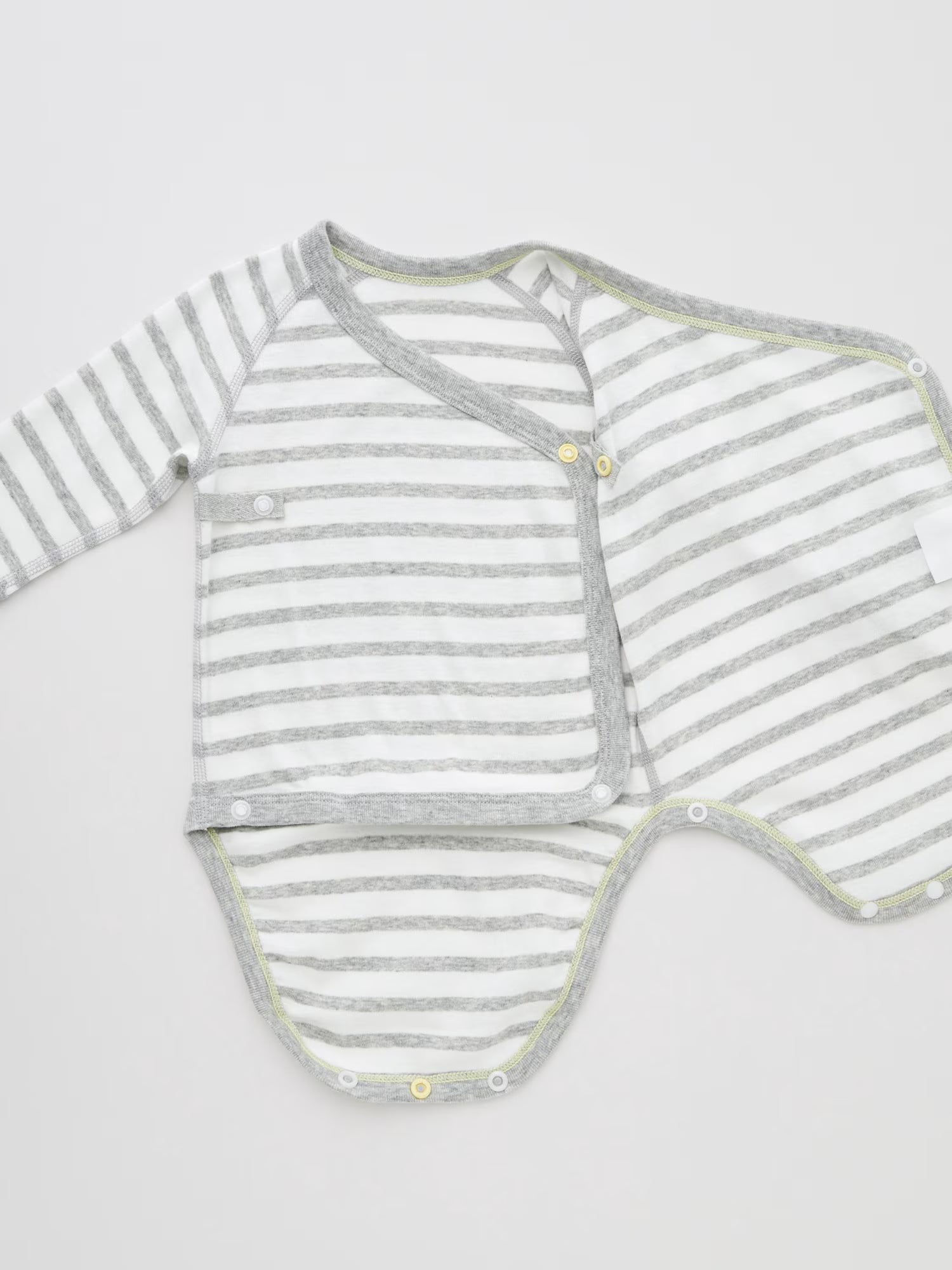 유니클로 베이비 바디슈트 일본 긴팔 티셔츠 앞트임 스트라이프 롬퍼