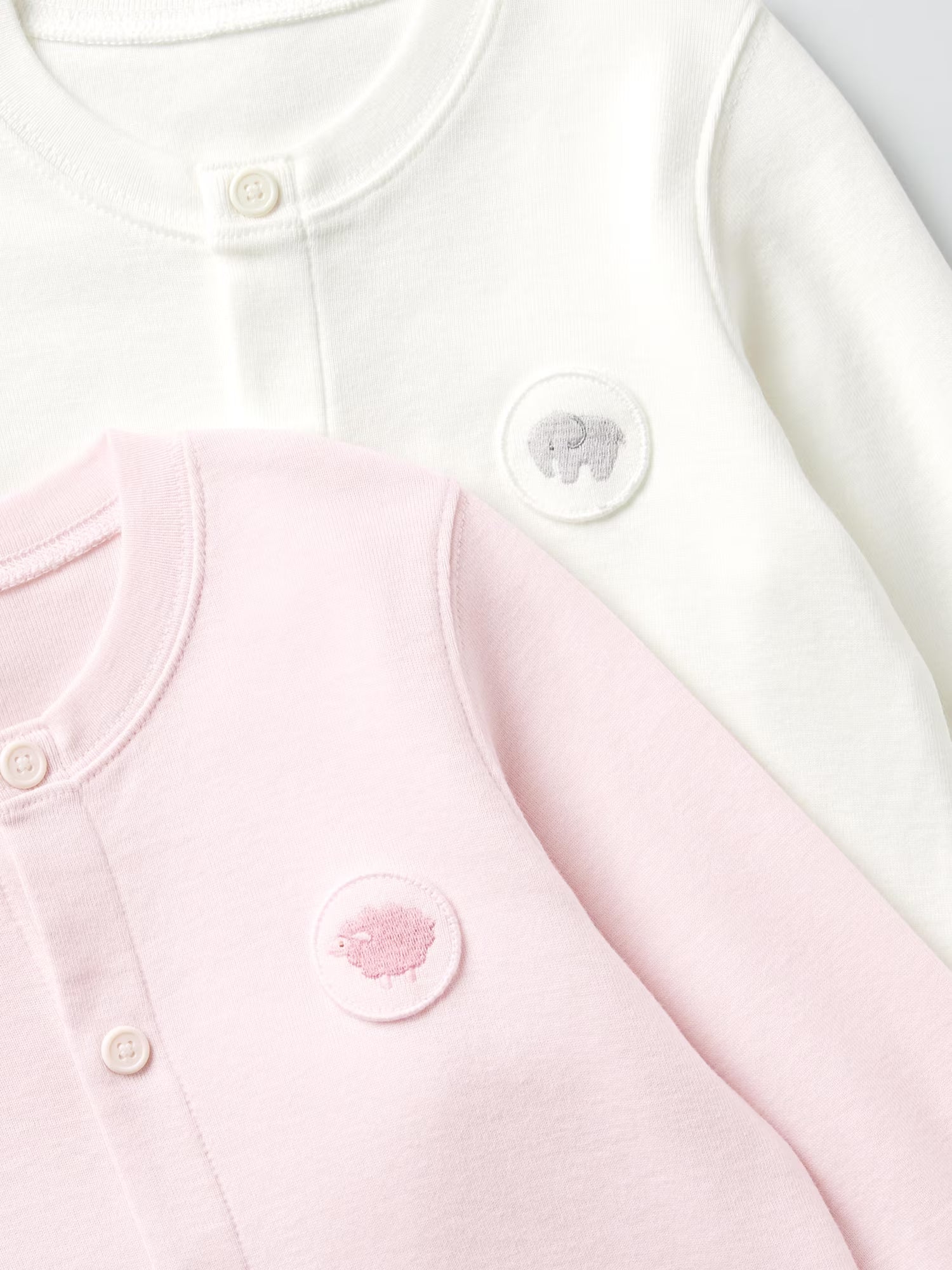 일본 유니클로 베이비 바디수트 밀링 긴팔 커버올 2컬러