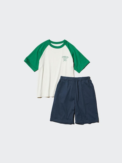 유니클로 키즈 셋업 일본 반바지 에어리즘 코튼 세트 2컬러 481986