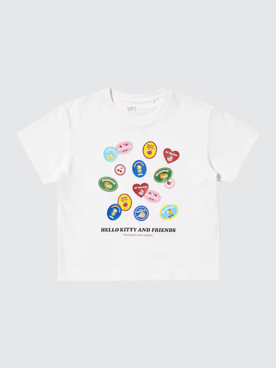 유니클로 키즈 티셔츠 일본 반팔티 UT 산리오 걸스 캐릭터 후르츠 모티브 483349