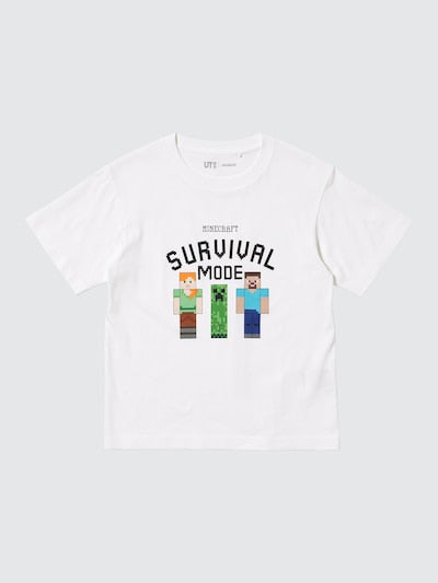 Uniqlo Kids T-shirt Japanese Short Sleeve UT Popmart Girls UT Gray 