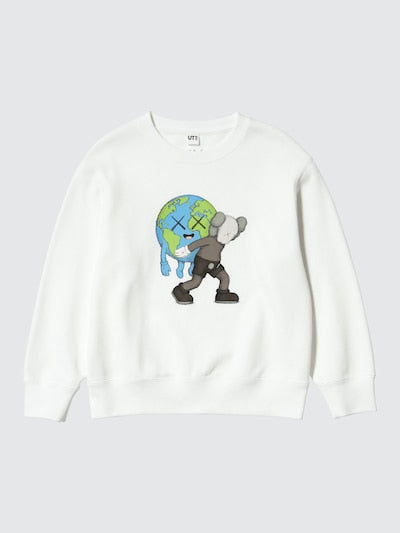 เสื้อยืดสเวตเชิ้ตพิมพ์ลายลับ Uniqlo Kids แขนยาว ลาย Mario Kart World (ญี่ปุ่น) 491378