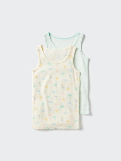 유니클로 신생아 내의 일본 아기 코튼 메쉬 민소매 탱크탑 4컬러 2개 세트 481800