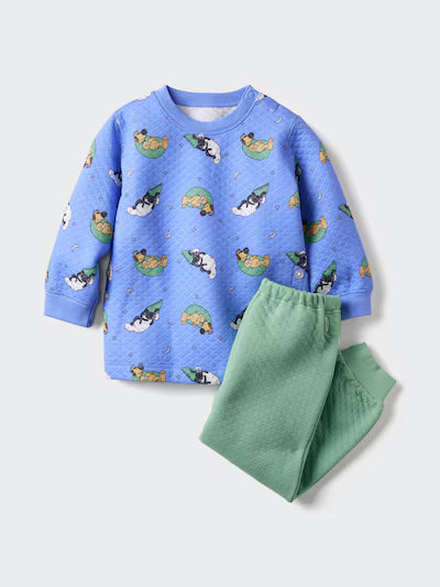 유니클로 베이비 잠옷 일본 겨울 긴팔 긴바지 세트 478443 어린양 숀