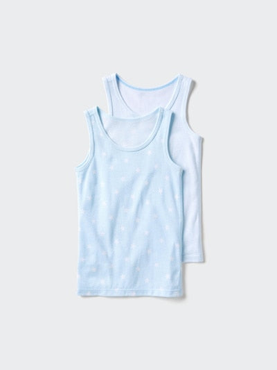 유니클로 신생아 내의 일본 아기 코튼 메쉬 민소매 탱크탑 2컬러 2개 세트 481801