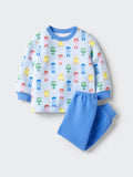 유니클로 베이비 잠옷 일본 파자마 블루 패밀리 퀼트 긴팔 긴바지 세트