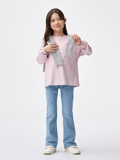 GU 키즈 바지 일본 지유 청바지 스트레치 슬림 플레어 팬츠 3컬러 358823