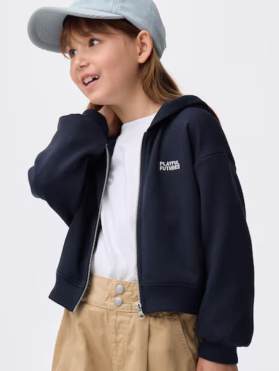 GU 키즈 티셔츠 일본 지유 후드집업 걸스 퍼프 플레이풀 3컬러 360180