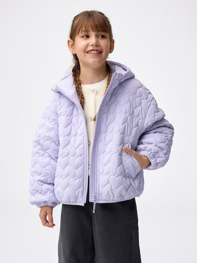 GU 키즈 패딩 일본 지유 블루종 자켓 후드 웜 패딩 하트 퀼팅 3컬러 357827