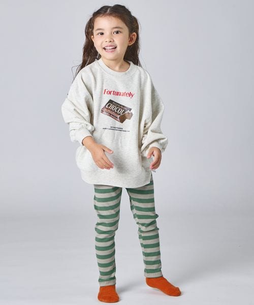 페어마논 키즈 티셔츠 일본 pairmanon 아동복 레트로 초콜릿 프린트 맨투맨 3컬러