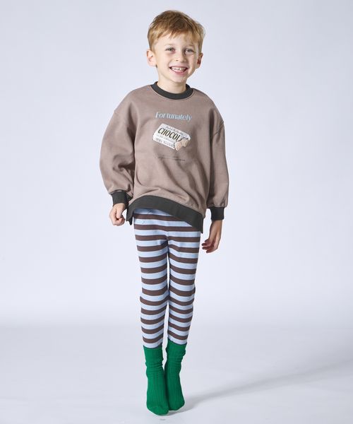 페어마논 키즈 티셔츠 일본 pairmanon 아동복 레트로 초콜릿 프린트 맨투맨 3컬러