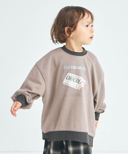 페어마논 키즈 티셔츠 일본 pairmanon 아동복 레트로 초콜릿 프린트 맨투맨 3컬러