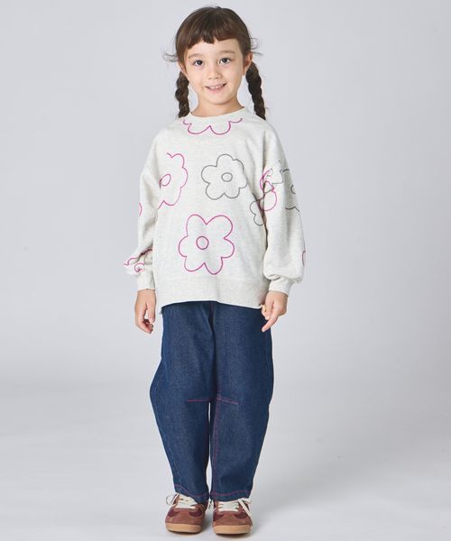 페어마논 키즈 티셔츠 일본 pairmanon 아동복 플라워 하트 프린트 맨투맨 3컬러