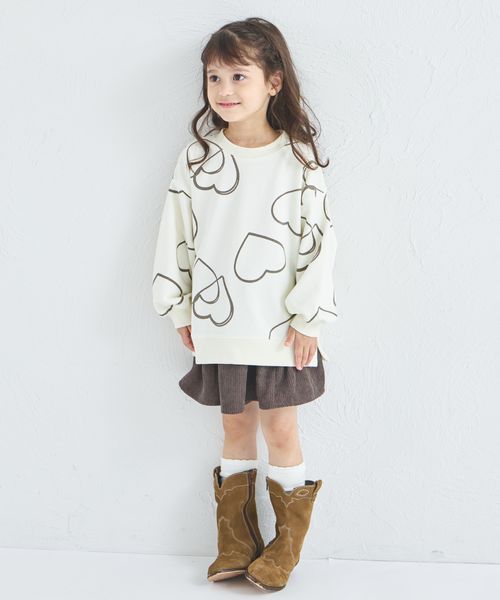 페어마논 키즈 티셔츠 일본 pairmanon 아동복 플라워 하트 프린트 맨투맨 3컬러