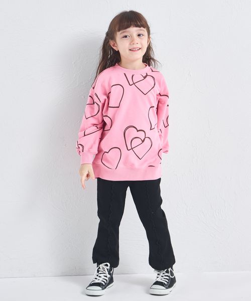 페어마논 키즈 티셔츠 일본 pairmanon 아동복 플라워 하트 프린트 맨투맨 3컬러