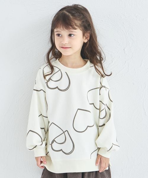 페어마논 키즈 티셔츠 일본 pairmanon 아동복 플라워 하트 프린트 맨투맨 3컬러