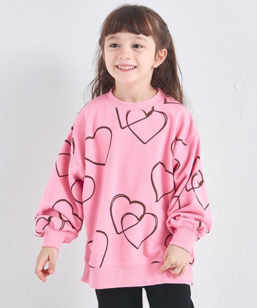 페어마논 키즈 티셔츠 일본 pairmanon 아동복 플라워 하트 프린트 맨투맨 3컬러