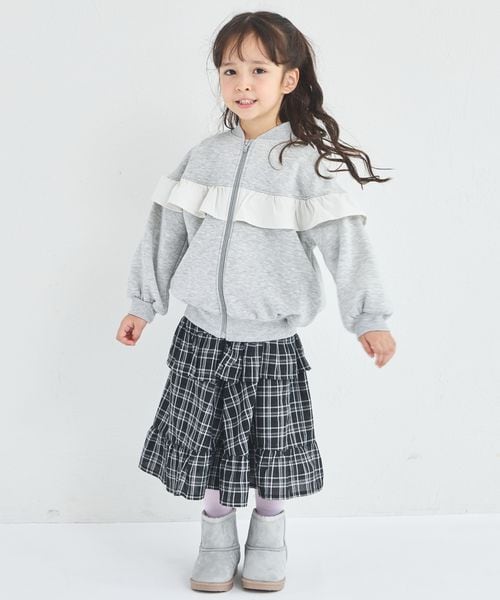 페어마논 키즈 자켓 일본 pairmanon 아동복 기모 프릴 짚업 리브 블루종 3컬러