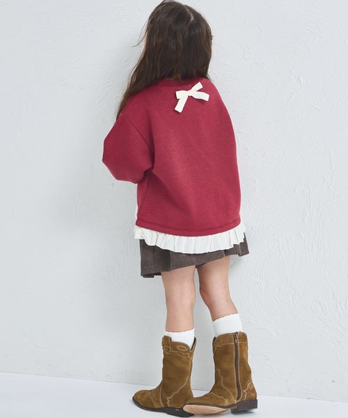 페어마논 키즈 티셔츠 일본 pairmanon 아동복 프릴 백 리본 맨투맨 3컬러