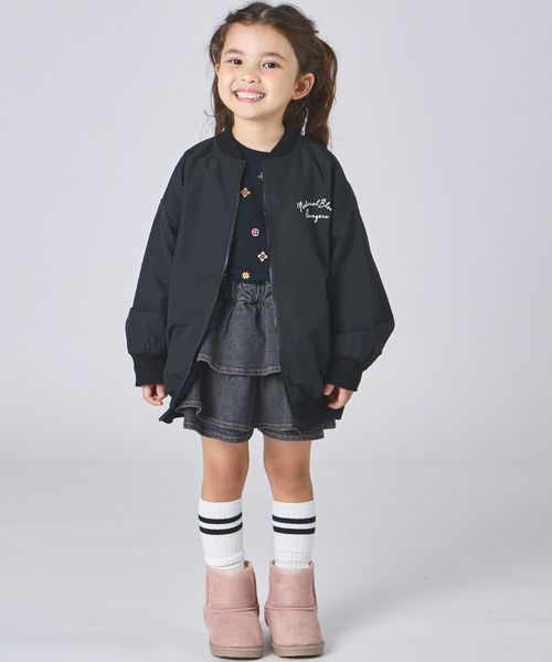 페어마논 키즈 자켓 일본 pairmanon 아동복 백플라워 자수 MA-1 항공점퍼 2컬러