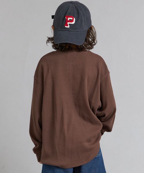 페어마논 키즈 티셔츠 일본 pairmanon 아동복 와플 헨리넥 자수 로고 긴팔티 5컬러