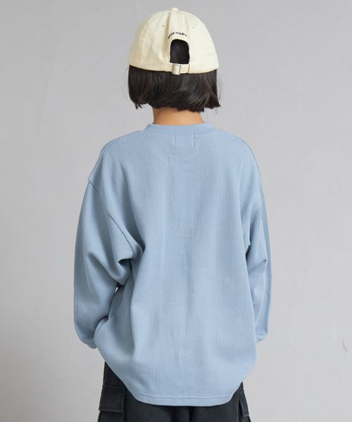 페어마논 키즈 티셔츠 일본 pairmanon 아동복 와플 헨리넥 자수 로고 긴팔티 5컬러