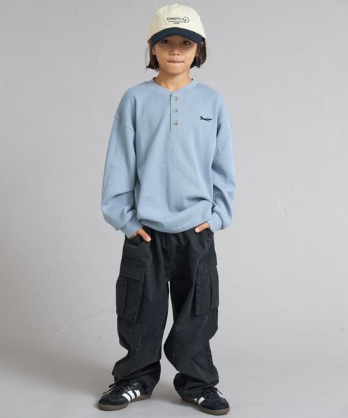 페어마논 키즈 티셔츠 일본 pairmanon 아동복 와플 헨리넥 자수 로고 긴팔티 5컬러