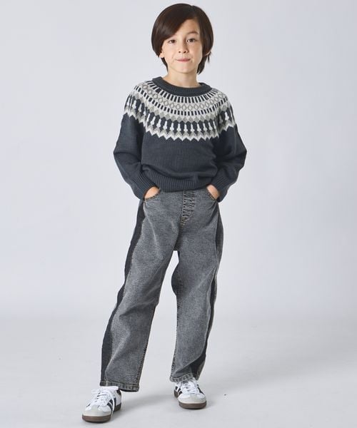 페어마논 키즈 티셔츠 일본 pairmanon 아동복 노르딕 패턴 니트 3컬러