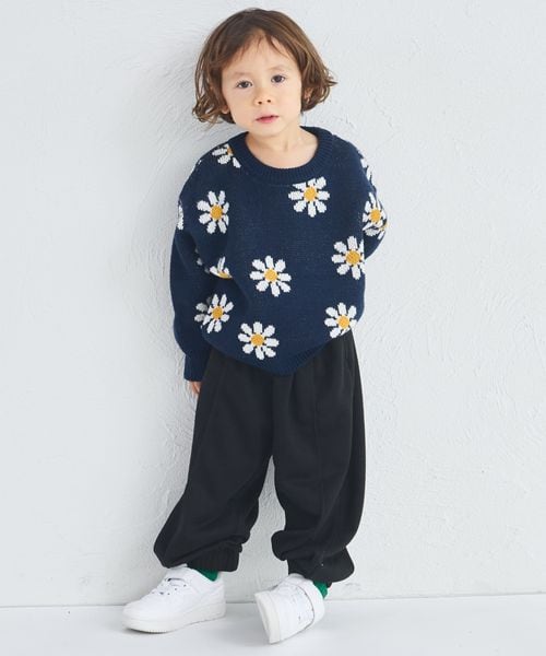 페어마논 키즈 티셔츠 일본 pairmanon 아동복 자가드 플라워 맨투맨 니트 2컬러