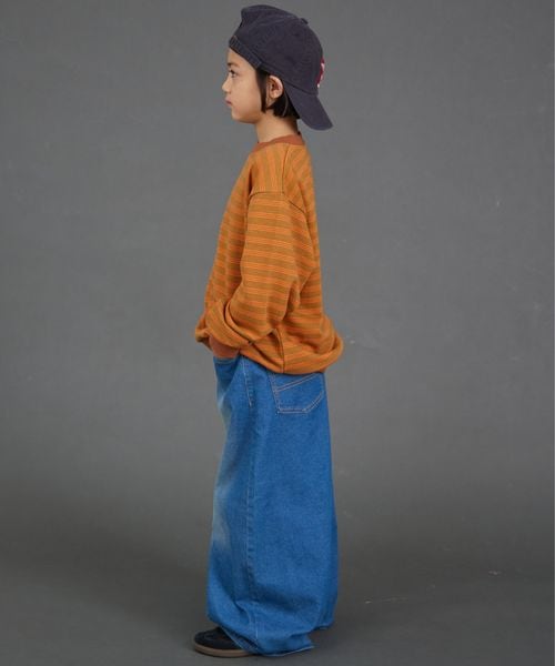 페어마논 키즈 티셔츠 일본 pairmanon 아동복 보더 소매 리브 스트라이프 맨투맨 6컬러