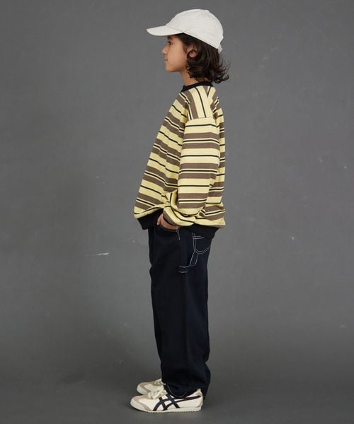 페어마논 키즈 티셔츠 일본 pairmanon 아동복 보더 소매 리브 스트라이프 맨투맨 6컬러