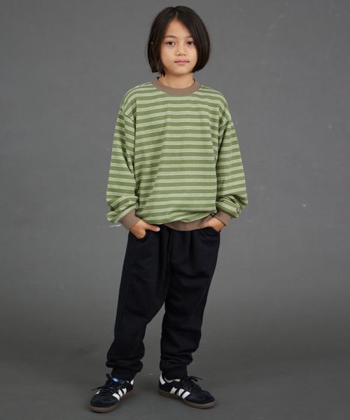 페어마논 키즈 티셔츠 일본 pairmanon 아동복 보더 소매 리브 스트라이프 맨투맨 6컬러