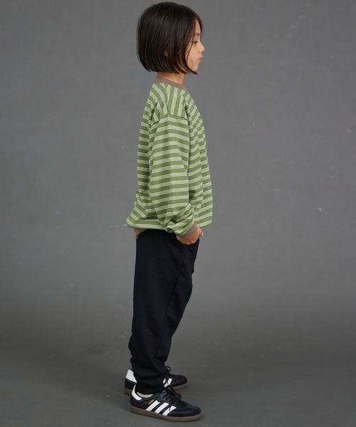 페어마논 키즈 티셔츠 일본 pairmanon 아동복 보더 소매 리브 스트라이프 맨투맨 6컬러