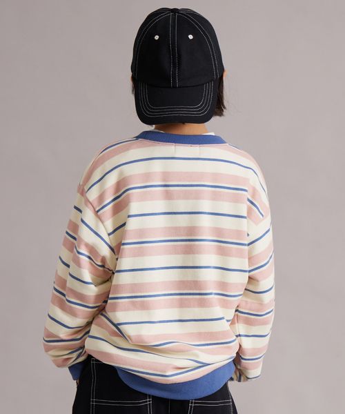 페어마논 키즈 티셔츠 일본 pairmanon 아동복 보더 소매 리브 스트라이프 맨투맨 6컬러