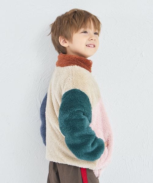 페어마논 키즈 자켓 일본 pairmanon 아동복 마슈마로 후리스 배색 블루종 플리스 4컬러