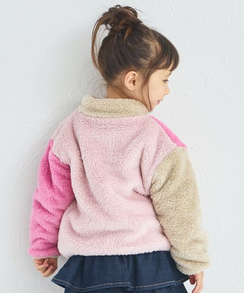 페어마논 키즈 자켓 일본 pairmanon 아동복 마슈마로 후리스 배색 블루종 플리스 4컬러